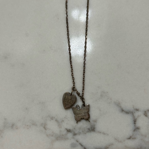 Gucci butterfly and heart necklace (authentic) - Picture 5 of 6